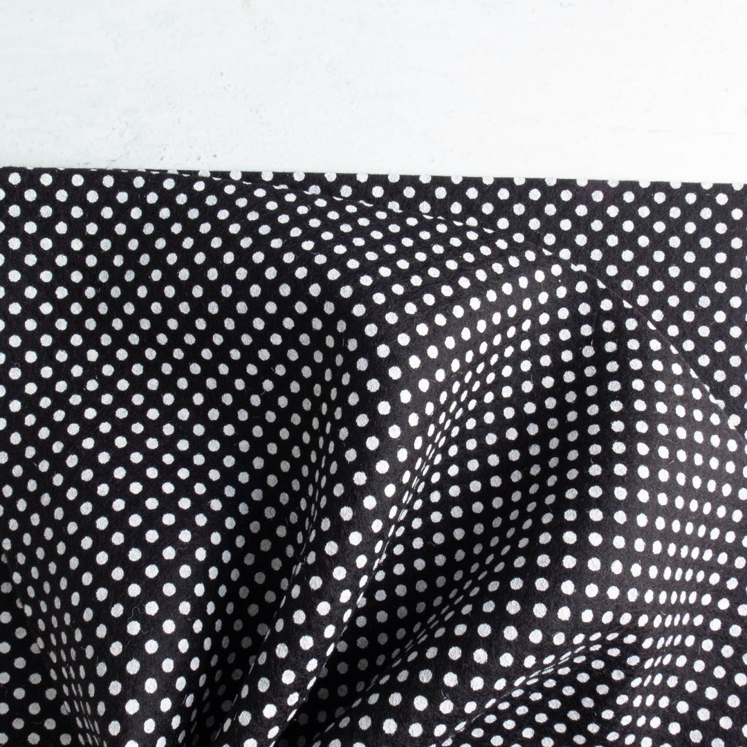 Polka Dot Wool Felt Sheet - Black