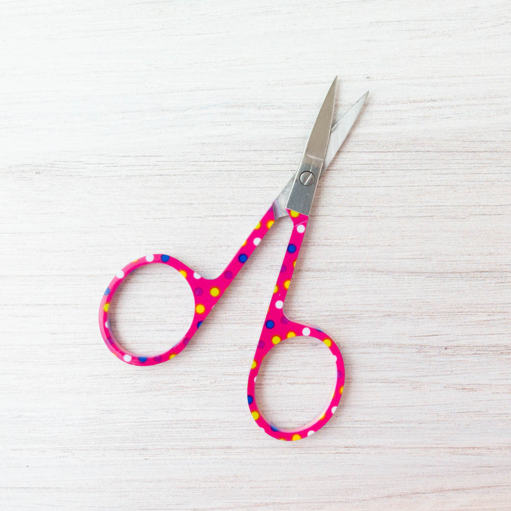 Pink Polka Dot Embroidery Scissors Scissors - Snuggly Monkey