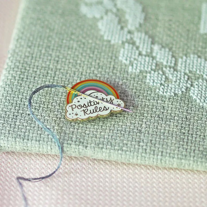 Magnetic Enamel Needle Minder - Positivity Rainbow