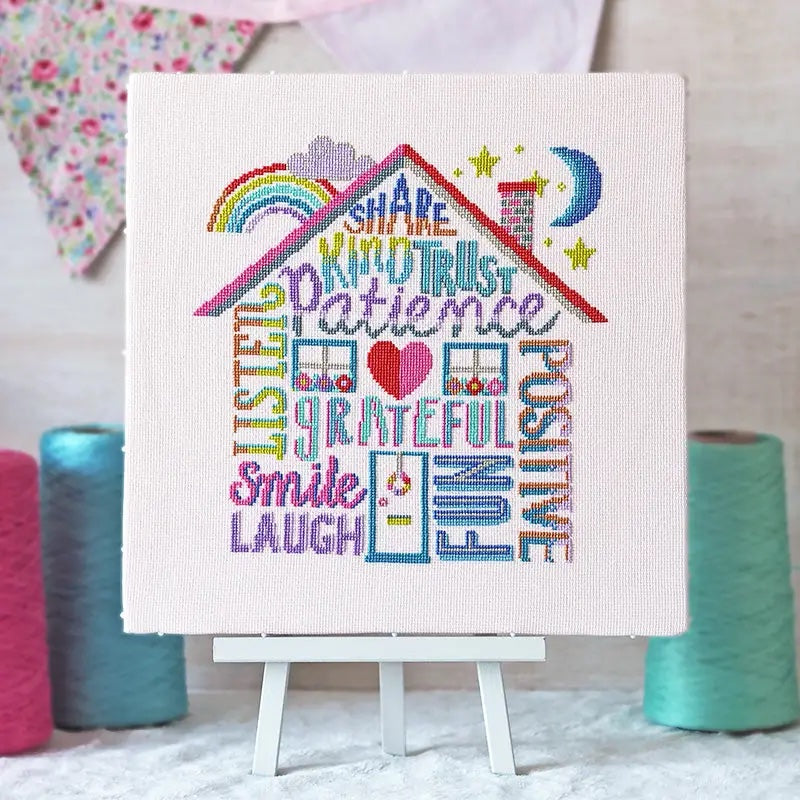 Positivity Rules Cross Stitch Kit