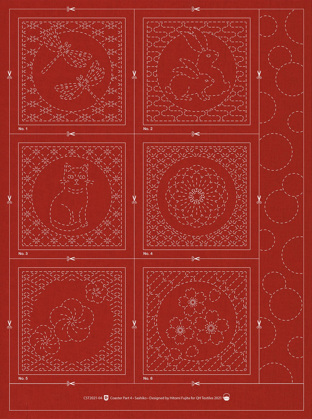 Hitomezashi Sashiko Coaster Part 4