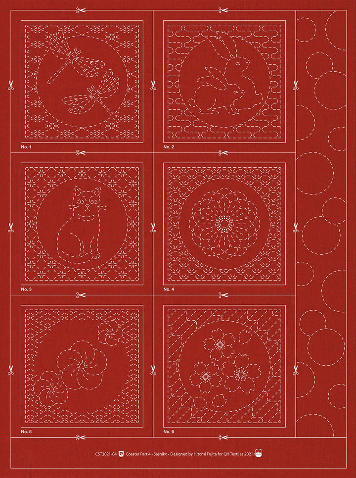 Hitomezashi Sashiko Coaster Part 4