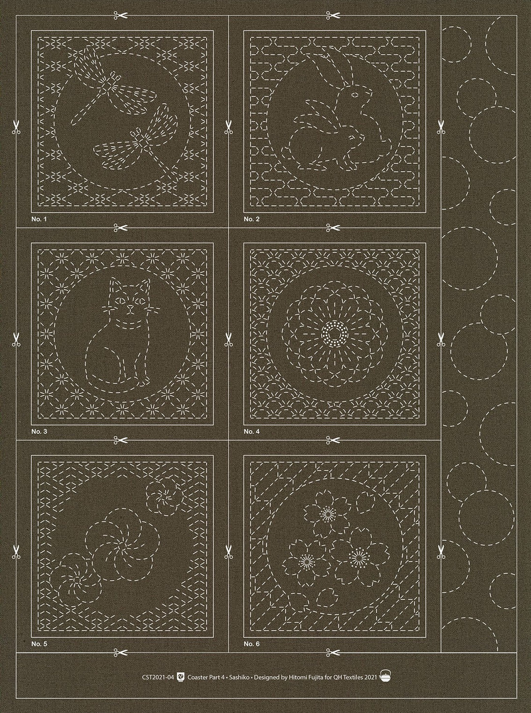 Hitomezashi Sashiko Coaster Part 4