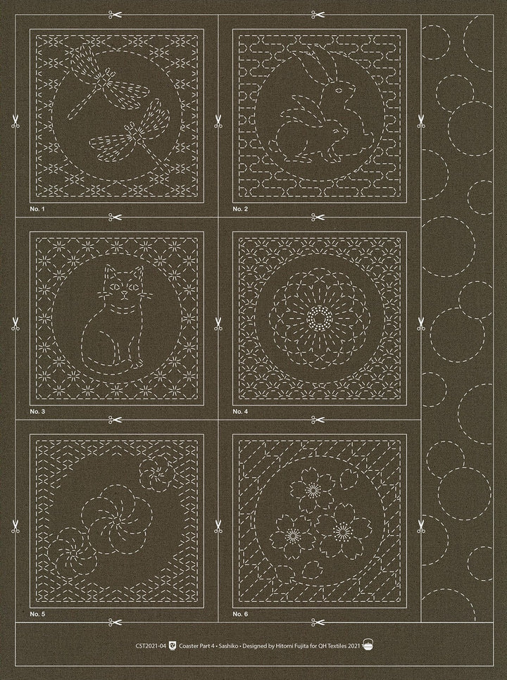 Hitomezashi Sashiko Coaster Part 4
