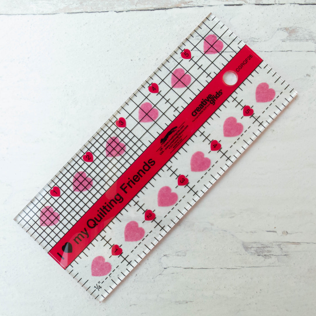 Creative Grids I Love My Quilt Friends Mini Quilt Ruler 2.5x6 CGRQF26  743285002481 Rulers & Templates