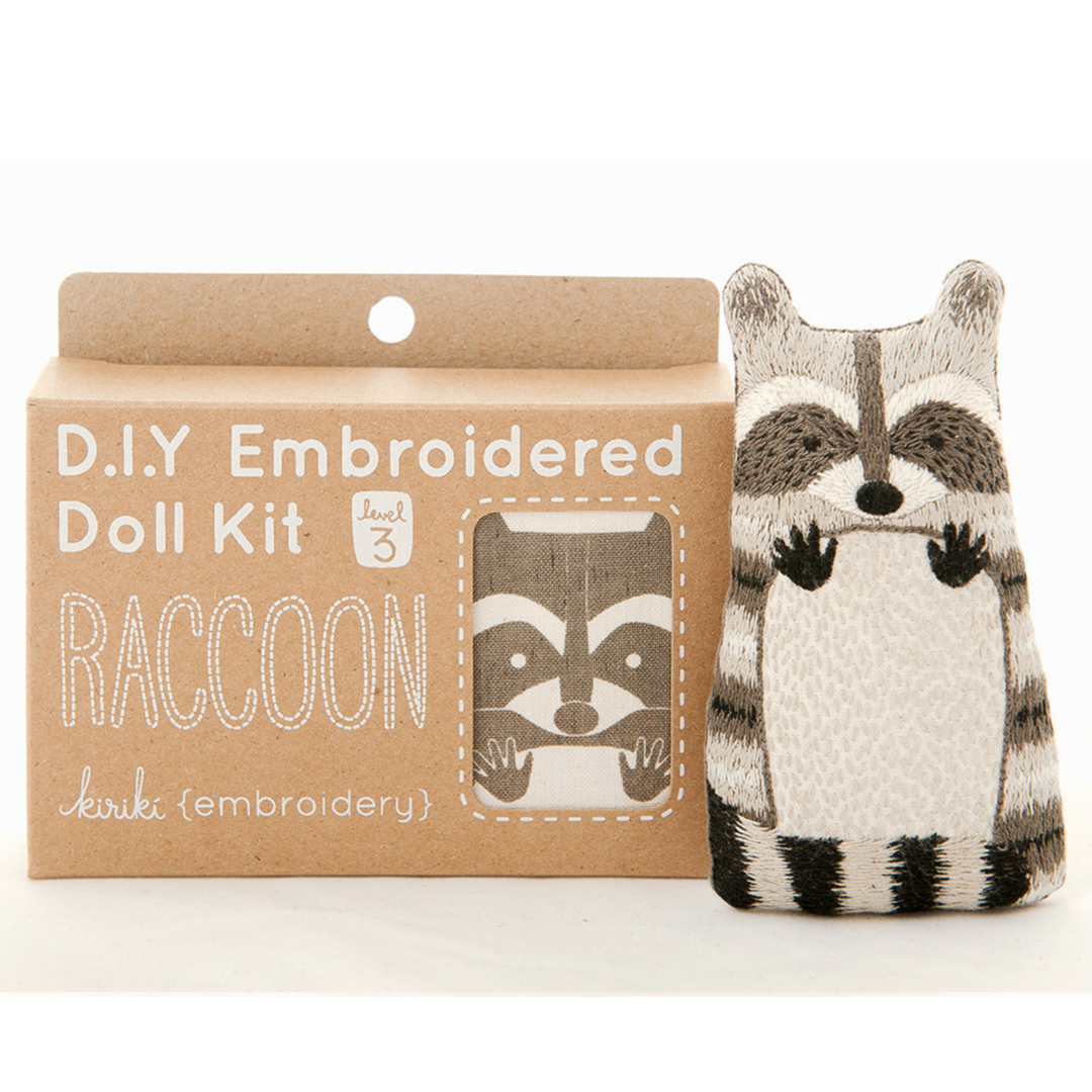 Raccoon Embroidery Kit by Kiriki Press Embroidery Kit - Snuggly Monkey
