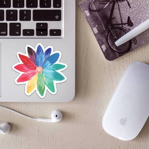 Rainbow Daisy Vinyl Sticker