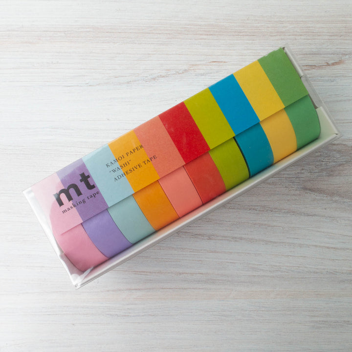 10 Solid Colors Japanese Washi Tape Set