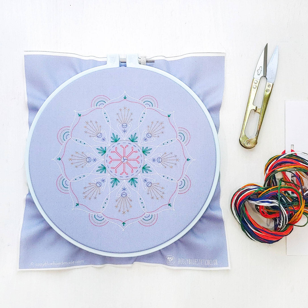 Rainbow Mandala Embroidery Kit