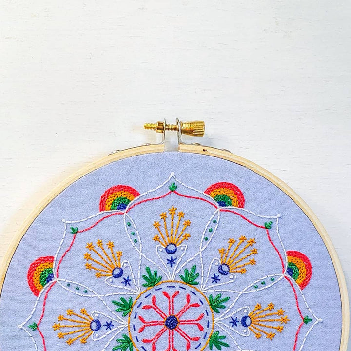 Rainbow Mandala Embroidery Kit