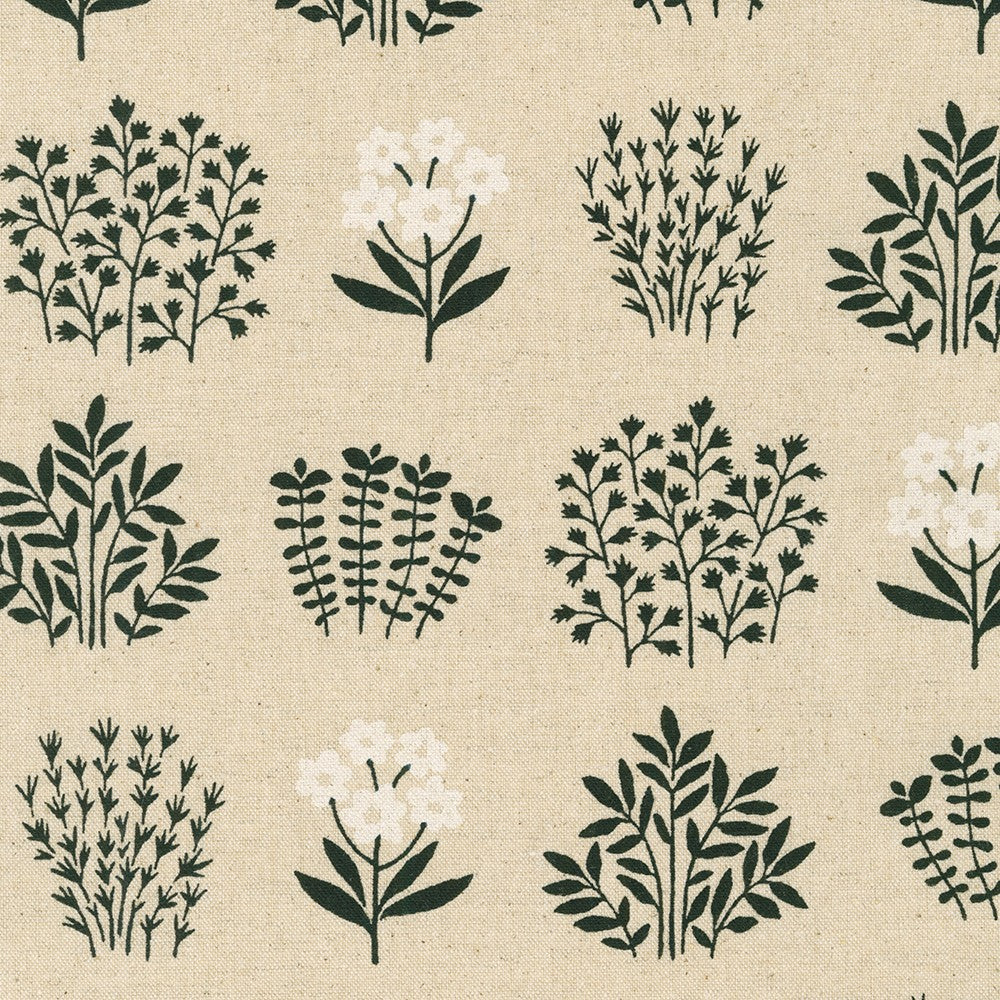 Sevenberry Cotton Flax Fabric - Plants