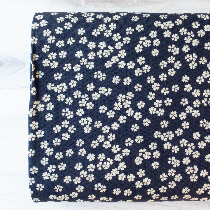 Sevenberry Nara Homespun :: Sakura Blossoms on Indigo Fabric - Snuggly Monkey