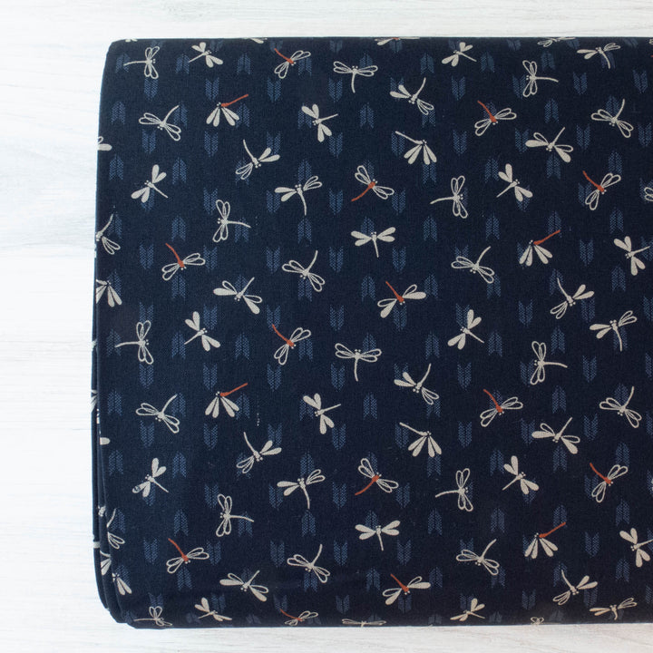 Sevenberry Kasuri :: Dragonflies and Arrows Fabric - Snuggly Monkey