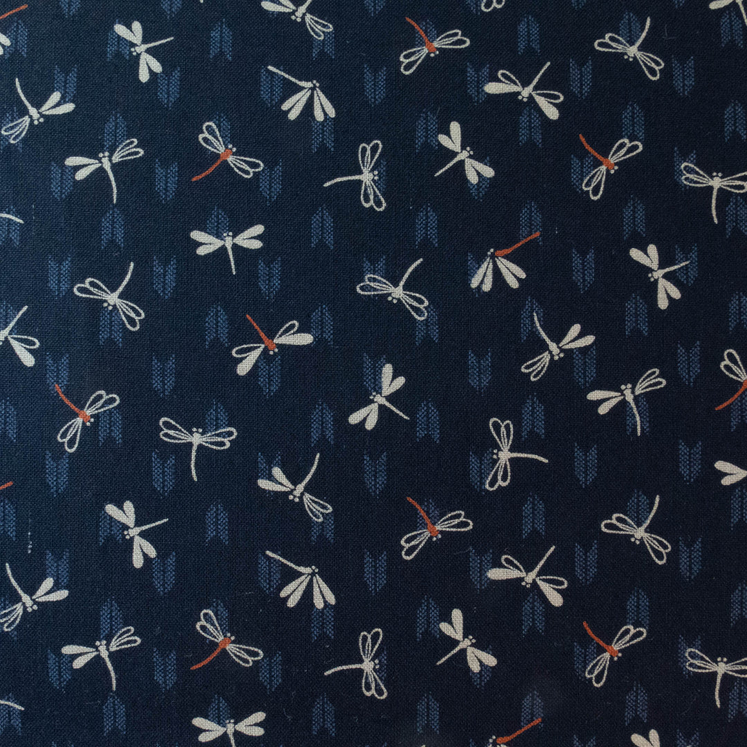 Sevenberry Kasuri :: Dragonflies and Arrows Fabric - Snuggly Monkey