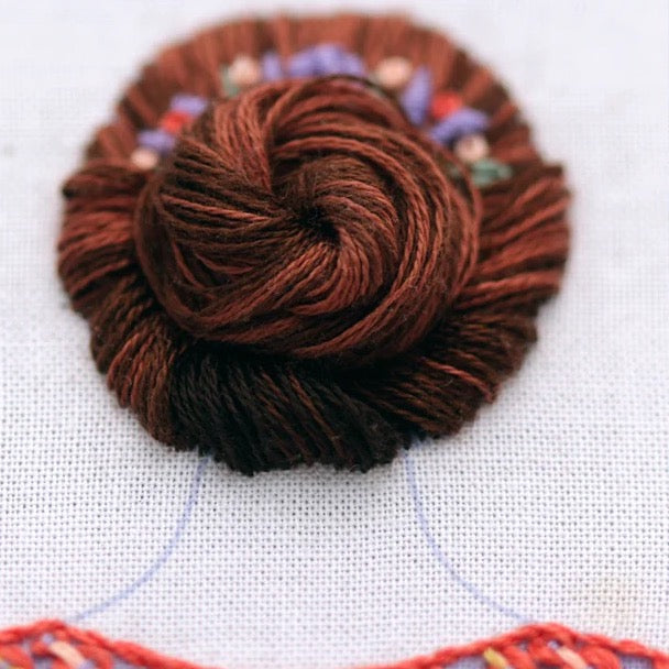 Floral Bun Embroidery Stitch Sampler