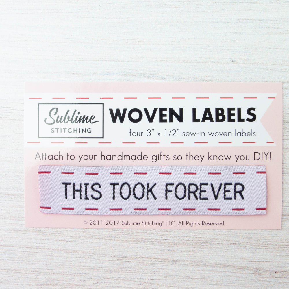 Woven Labels - This Took Forever Labels - Snuggly Monkey