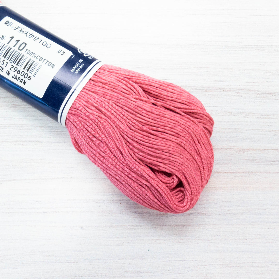 100m Skein Olympus Sashiko Thread - Rose Pink (#110)