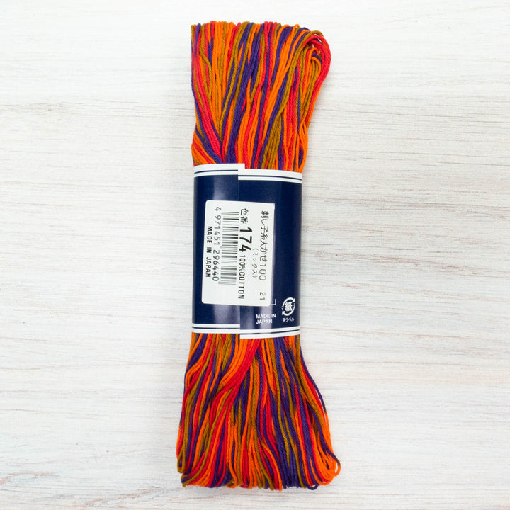 100m Skein Olympus Sashiko Thread - Fiery Sky (#174)