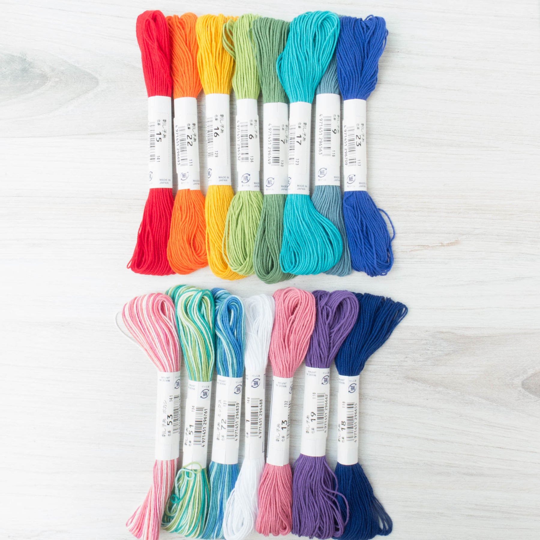 Starter Sashiko Thread Collection (15 Skeins) – Snuggly Monkey