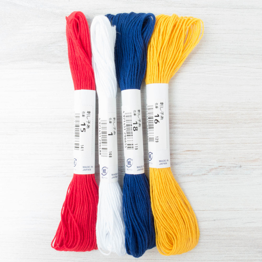 Sashiko Thread Set - Primary Colors Sashiko - Snuggly Monkey