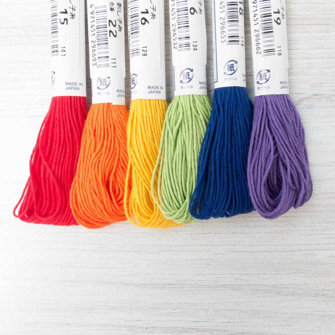 Sashiko Thread Set - Rainbow – Snuggly Monkey