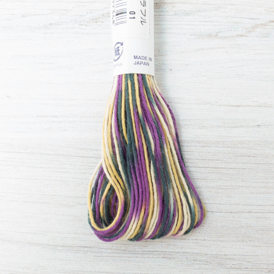Short Pitch Variegated Sashiko Thread - Purple/Yellow (#92) Sashiko - Snuggly Monkey