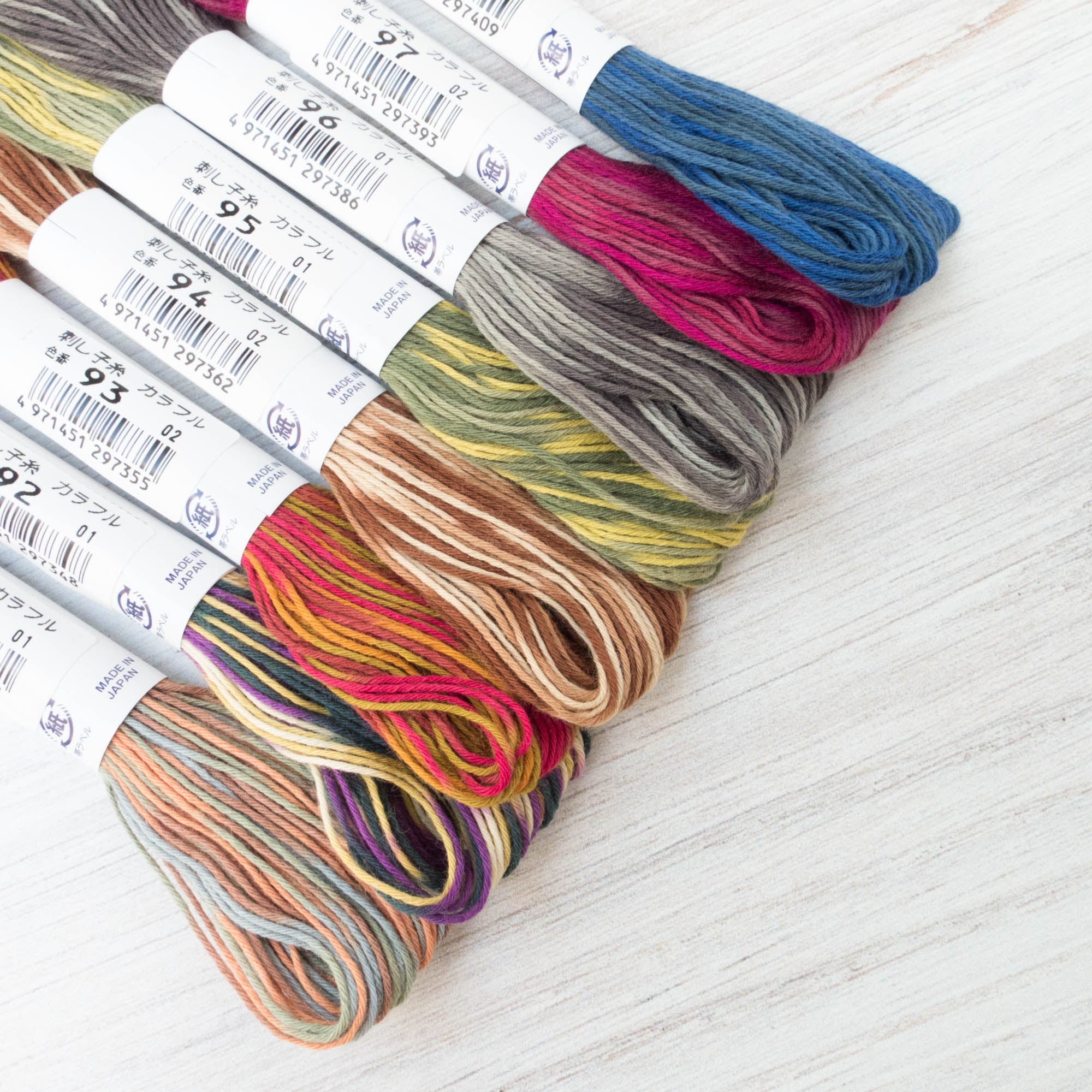 Sashiko Thread, Variegated Short-pitch 100 Meter Skein, Blue/Green #19 - A  Threaded Needle