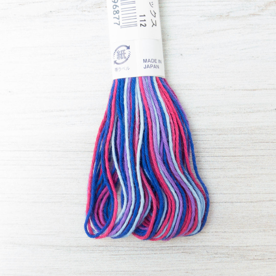 Japanese Sashiko Thread - Variegated Blue Purple Red (#76) Sashiko - Snuggly Monkey