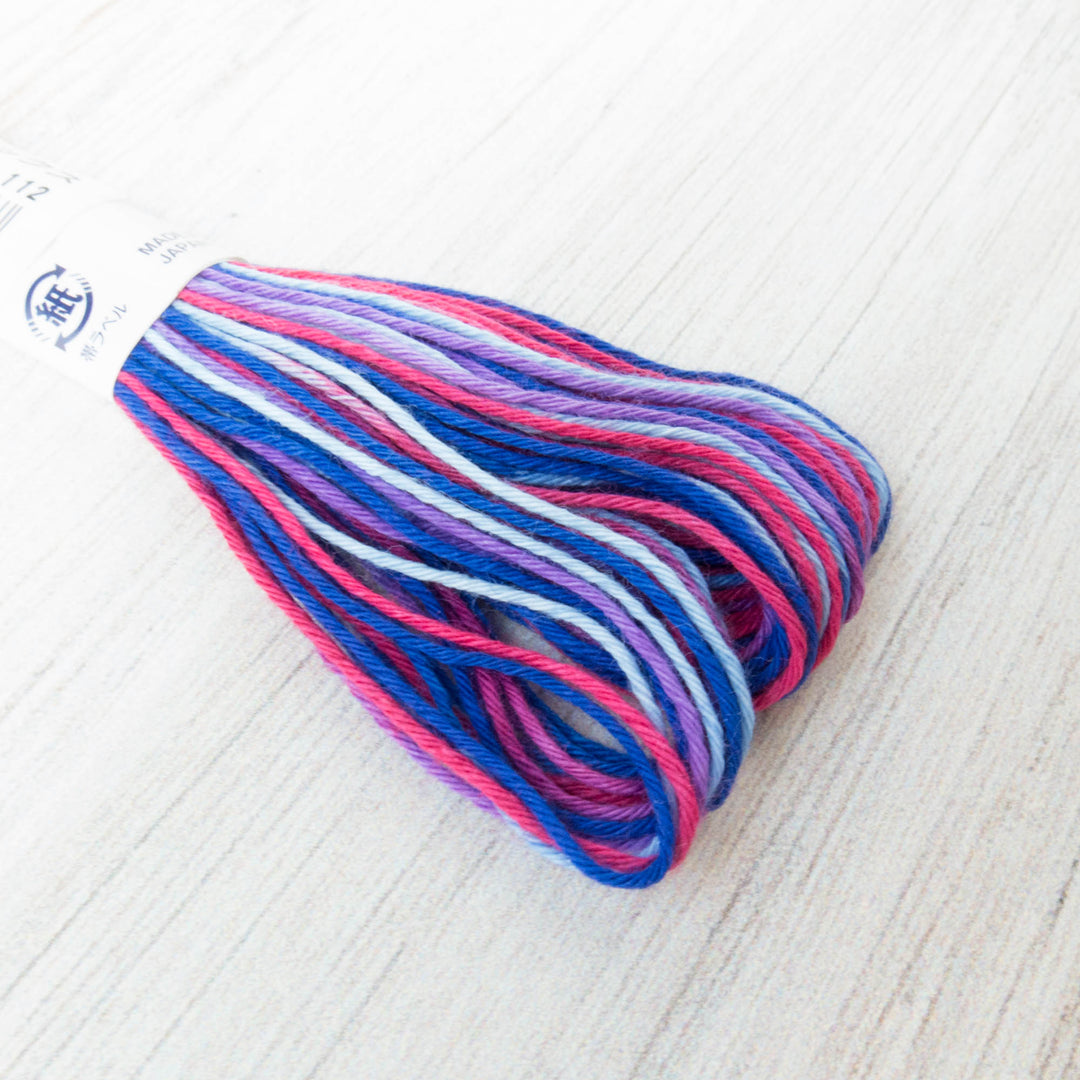 Japanese Sashiko Thread - Variegated Blue Purple Red (#76) Sashiko - Snuggly Monkey