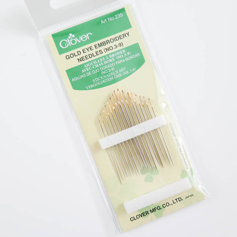 Clover Gold Eye Embroidery Needles (No 3-9) Needles - Snuggly Monkey