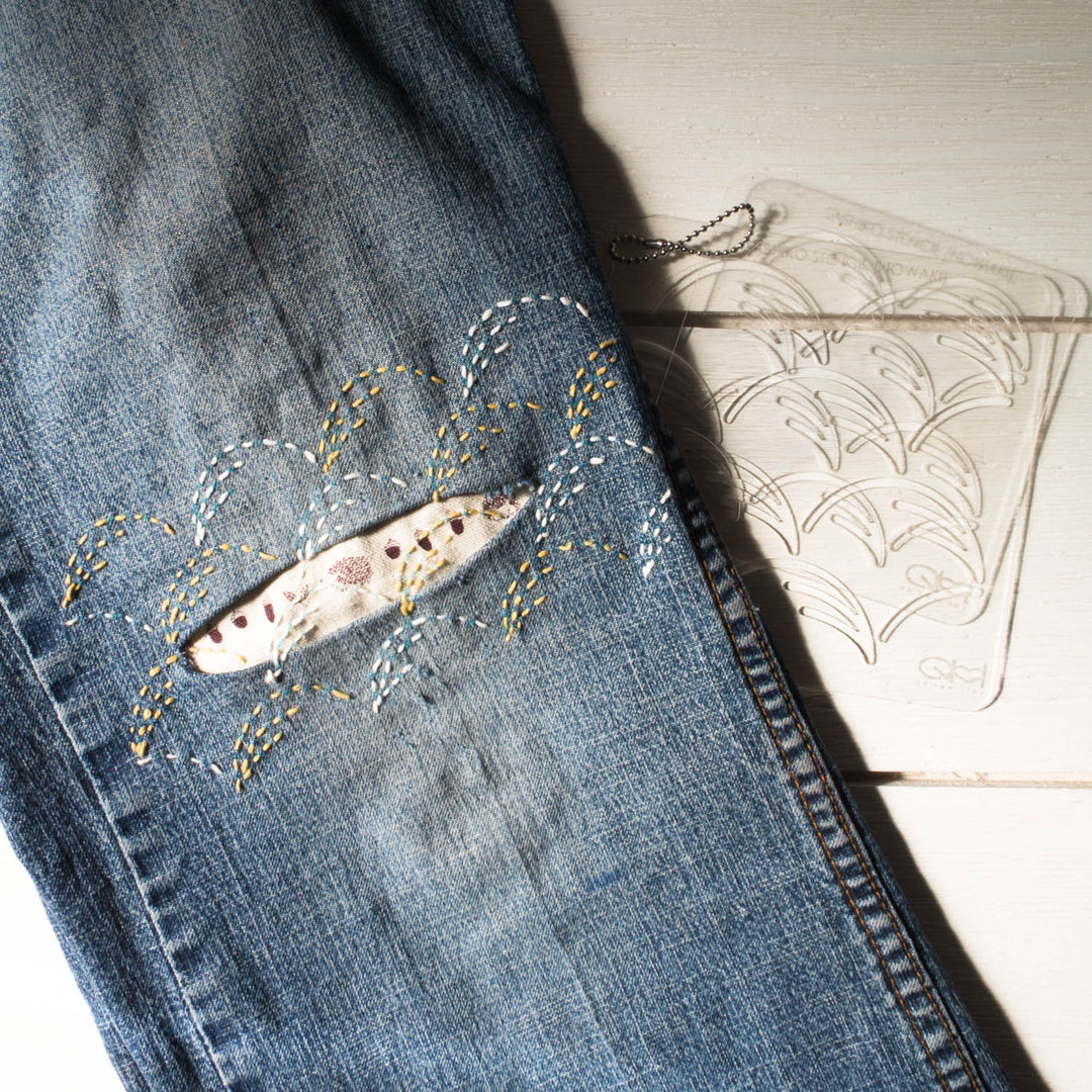 Stencil for Sashiko, Boro & Visible Mending, Rice Stitch
