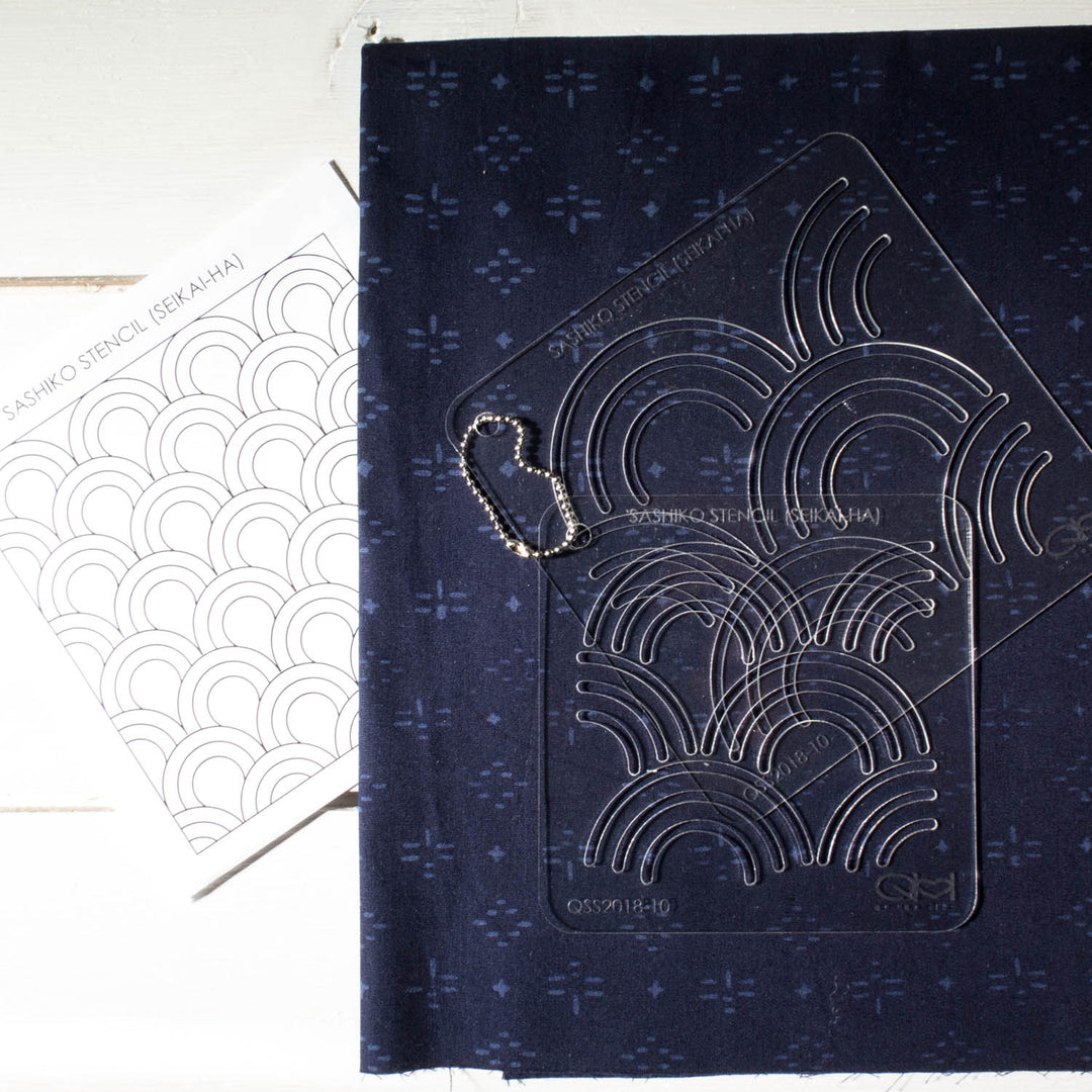 Sashiko Stencils, Traditional Collection: 9 Embroidery Designs 3” x 5”,  Accurate Stitches & Spacing Every Time