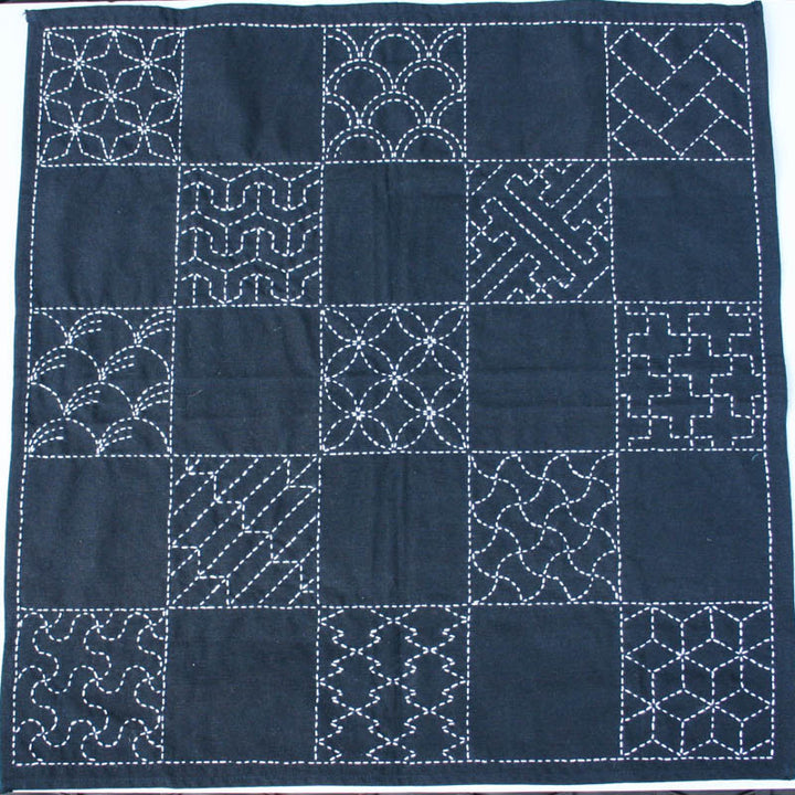 Sashiko Embroidery Kit - Multi-Pattern Sampler Sashiko - Snuggly Monkey