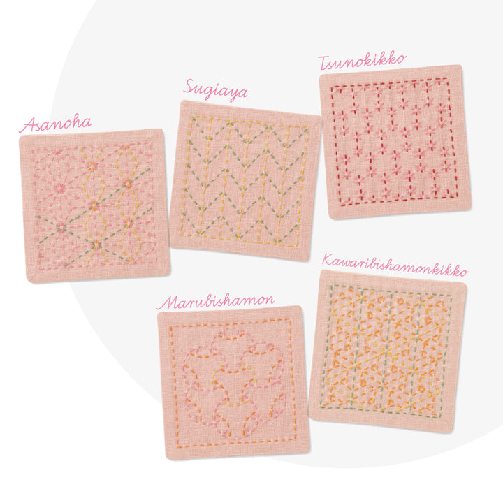 Spring Sashiko Coaster Kit - Pink (426)