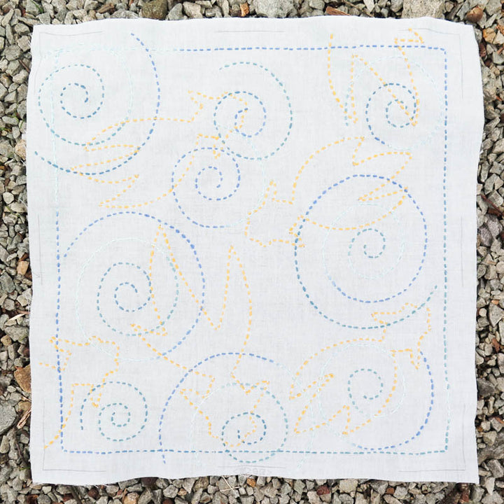 Sashiko Kit - Turquoise Koi (No 39) Sashiko - Snuggly Monkey