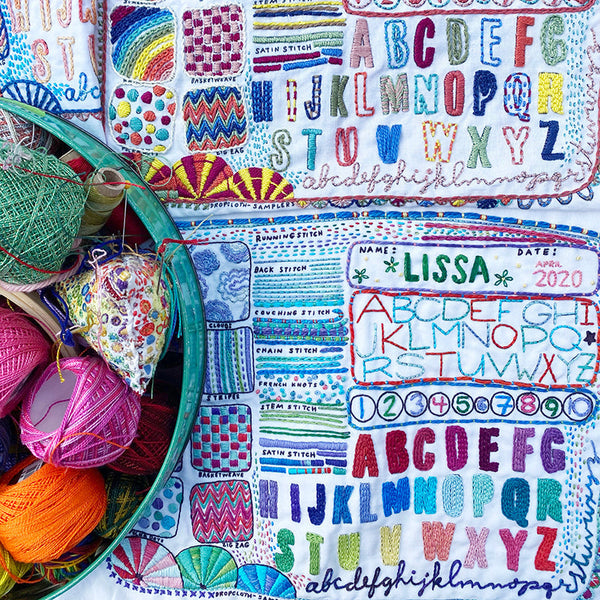 Schoolhouse Embroidery Sampler – Snuggly Monkey