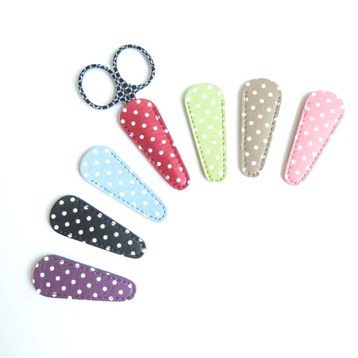 Polka Dot Embroidery Scissor Case Scissors - Snuggly Monkey