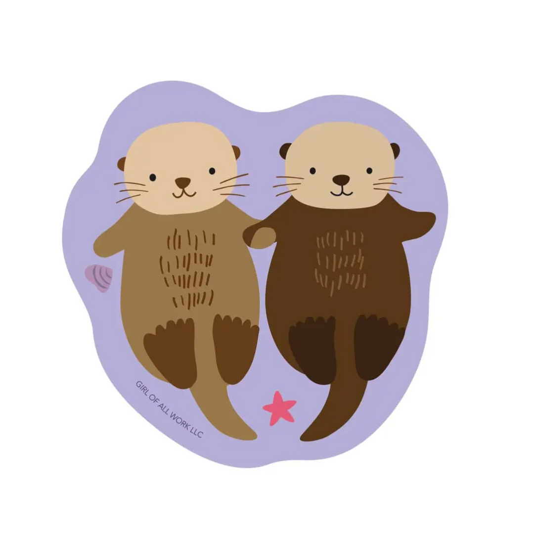 Cute Otters Vinyl Sticker