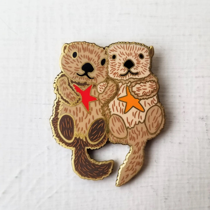 Sea Otters Enamel Needle Minder