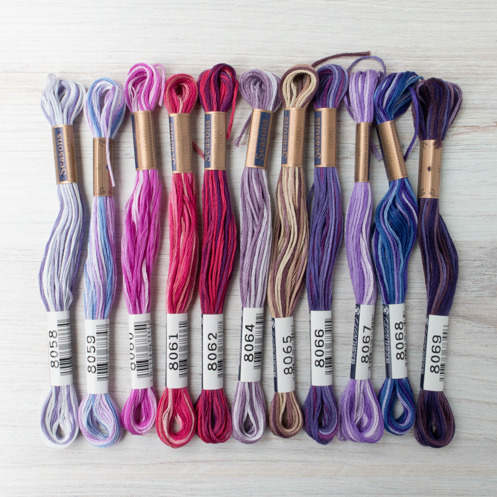 Lecien Cosmo Seasons Stickgarn – 6-strängig, Dunkelviolett/Blau, 8 Meter, ägyptische Baumwolle, Farbecht, Für Handarbeit & Freundschaftsbänder