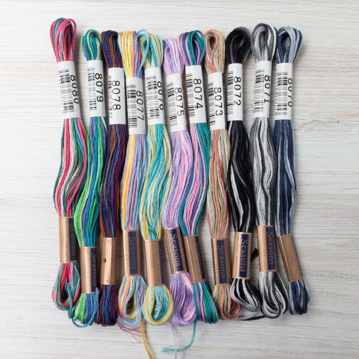 Cosmo Seasons Variegated Embroidery Floss (8070 - 8080)