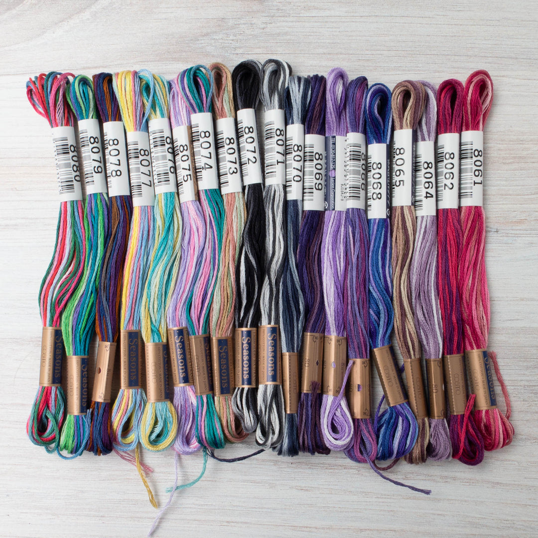 Cosmo Seasons Variegated Embroidery Floss Set - Late 8000s Collection –  Snuggly Monkey