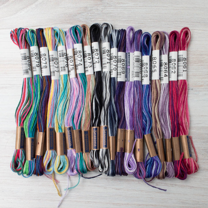 Cosmo Seasons Variegated Embroidery Floss Set - 8000s Rainbow