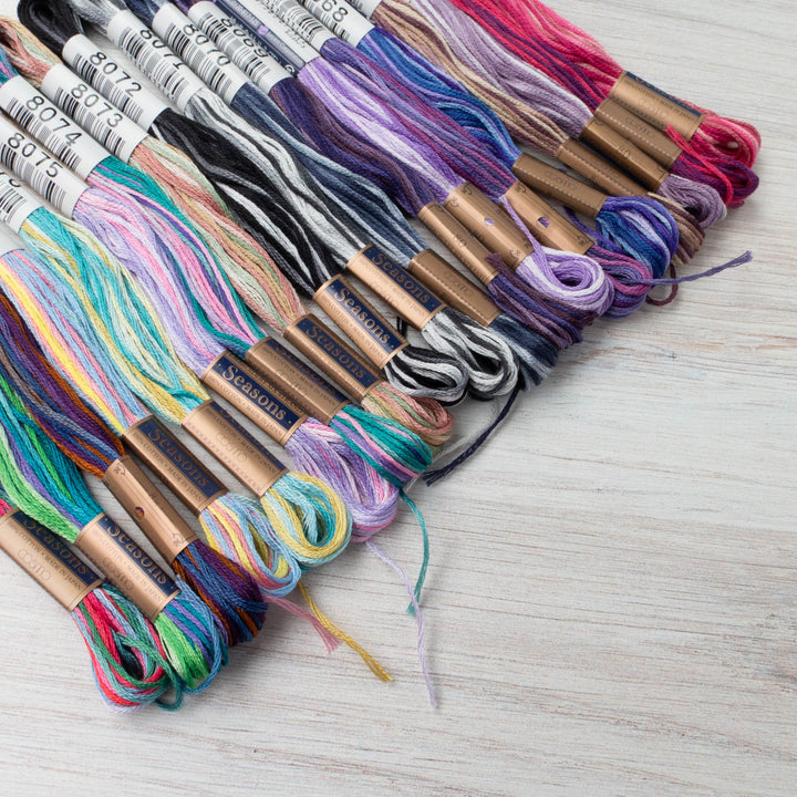 Cosmo Seasons Variegated Embroidery Floss Set - 8000s Rainbow