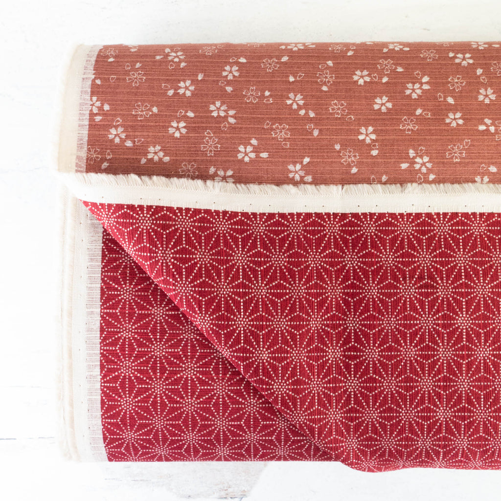 Double-Sided Cotton Dobby Fabric - Red/Mauve (SDS3513) – Snuggly