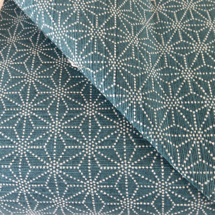 Sevenberry Double-Sided Cotton Dobby Fabric - Green/Blue