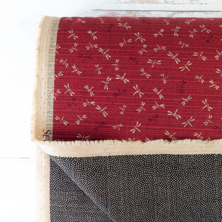 Double-Sided Cotton Dobby Fabric - Red/Black (SDS3526)