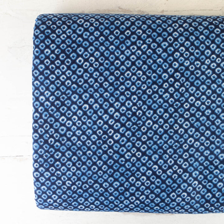 Shibori Blues Cotton Fabric - Small Dots