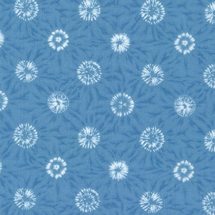 Shibori Blues Cotton Fabric - Large Dots