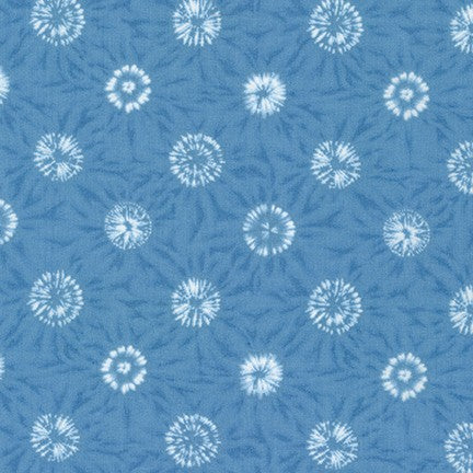 Shibori Blues Cotton Fabric - Large Dots (SB57D52)